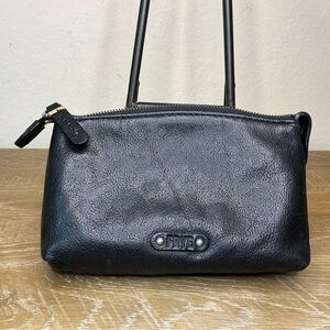 Frye Black Leather Anna Travel Pouch NWT